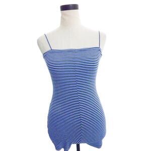 Zara Blue and White Striped Jumpsuit